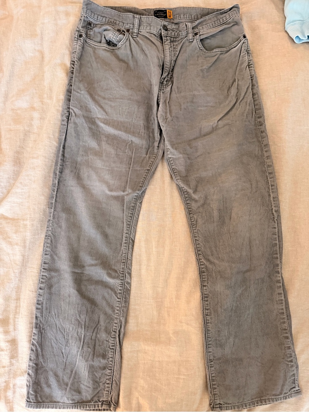 J. Crew Men's Straight-Leg Corduroy Jeans in Gray
